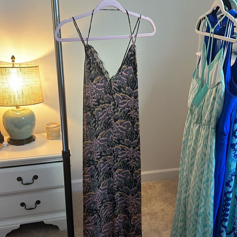 Pink & Brown Maxi Dress